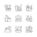 Pickup and delivery option linear icons set Royalty Free Stock Photo