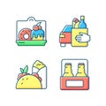 Pickup and delivery option RGB color icons set Royalty Free Stock Photo