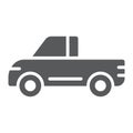 Pickup glyph icon, van and auto, car sign, vector graphics, a solid pattern on a white background. Royalty Free Stock Photo