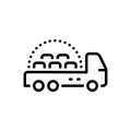 Black line icon for Pickup, cargo and service Royalty Free Stock Photo