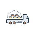 Color illustration icon for Pickup, cargo and shipment Royalty Free Stock Photo