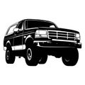 Pickup lifted 1990, Muscle car, Classic car, Stencil, Silhouette, Vector Clip Art - Truck 4x4 Off Road - Off-road car