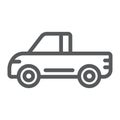 Pickup line icon, van and auto, car sign, vector graphics, a linear pattern on a white background. Royalty Free Stock Photo