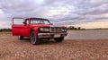 Pickup old lakeside park Royalty Free Stock Photo