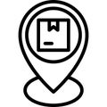 Pickup point icon, location map and navigation vector