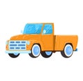 Pickup transport, vintage retro truck, vehicle classic, american auto, isolated on white, design, flat style vector Royalty Free Stock Photo