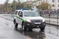 Pickup truck, car of Military police on military parade  in Prague, Czech Republic Royalty Free Stock Photo