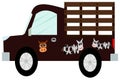 Pickup Truck, Cattle car, Farming, Cartoon illustration