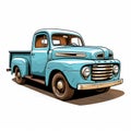 Pickup truck drawing in detailed style