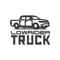 Pickup truck lowrider logo template vector illustration