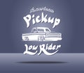 Pickup truck lowrider logo template vector illustration