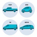 Pickup truck, Microcar, van road vehicle, minivan multipurpose automobile vector