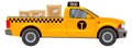 Pickup truck with parcel boxes. Cargo taxi service