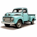 Pickup truck on pure white Royalty Free Stock Photo