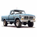 Pickup truck on white background front view Royalty Free Stock Photo