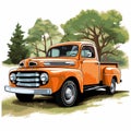 Pickup truck on white background front view Royalty Free Stock Photo