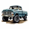 Pickup truck on white background front view Royalty Free Stock Photo