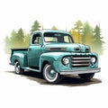 Pickup truck on white background front view Royalty Free Stock Photo