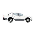 Pickup truck white color double cabin design vector Royalty Free Stock Photo