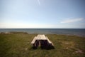 Picnic area close to cliff and beach