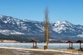 Picnic area at Columbia Lake Regional District of East Kootenay Canada Royalty Free Stock Photo