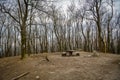 Picnic area on Velka Homola peak in Little Carpathians mountain range