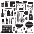 Picnic and Barbeque Outline Elements