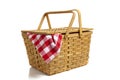 Picnic Basket with Gingham Royalty Free Stock Photo