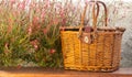 Picnic basket on the table