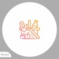 Picnic basket vector icon sign symbol