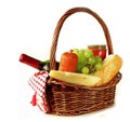 Picnic basket - wine, fruit, cheese