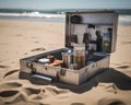 Picnic on the Beach with a Chuck box generative AI illustration