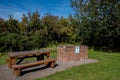 PIcnic bench and brick barbecue at Thurstaston Country Wirral August 2020