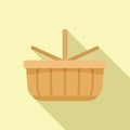 Picnic box icon flat vector. Hamper basket