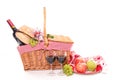 Picnic with bread, wine, cheese Royalty Free Stock Photo