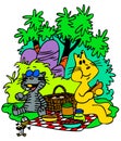 Picnic Cats Royalty Free Stock Photo