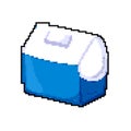 picnic cooler box game pixel art vector illustration