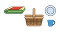 Picnic Essentials Flat Design Vector Illustration Set Royalty Free Stock Photo