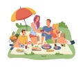 Picnic with family, parents and kids, food, drinks