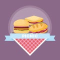 Picnic food emblem