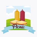 Picnic food emblem