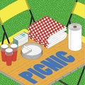 Picnic on grass ilustration