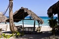 Picnic huts on Beach Royalty Free Stock Photo
