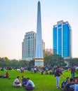 Picnic on the lawn at Independence Monument, Yangon, Myanmar