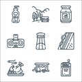 Picnic line icons. linear set. quality vector line set such as matches, cabin, smoke, sandwich, salt, cherry, park