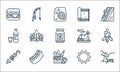 Picnic line icons. linear set. quality vector line set such as sunbathing, picnic, sun, hot dog, soda, smoke, carpet, fisher reel