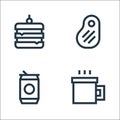 picnic line icons. linear set. quality vector line set such as cup, soda can, steak