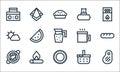 picnic line icons. linear set. quality vector line set such as steak, plate, grilled meat, picnic basket, fire, sun, cup, wipes,