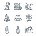 Picnic line icons. linear set. quality vector line set such as weather, bottle, corn, hat, bonfire, camping tent, picnic