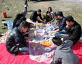 Picnic on mountains Royalty Free Stock Photo